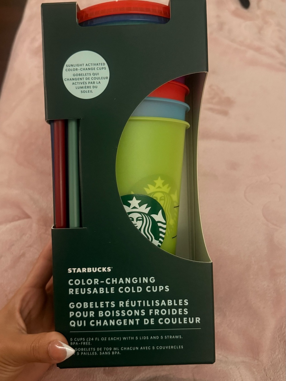 Starbucks Color-Change Cold Cup Set — Pink, Red, Purple, Blue, Teal, Yellow